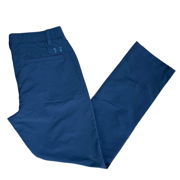 Under Armour Golf Match Play Pants Mens 36x33 Navy Blue Performance Stretch - Picture 1 of 7